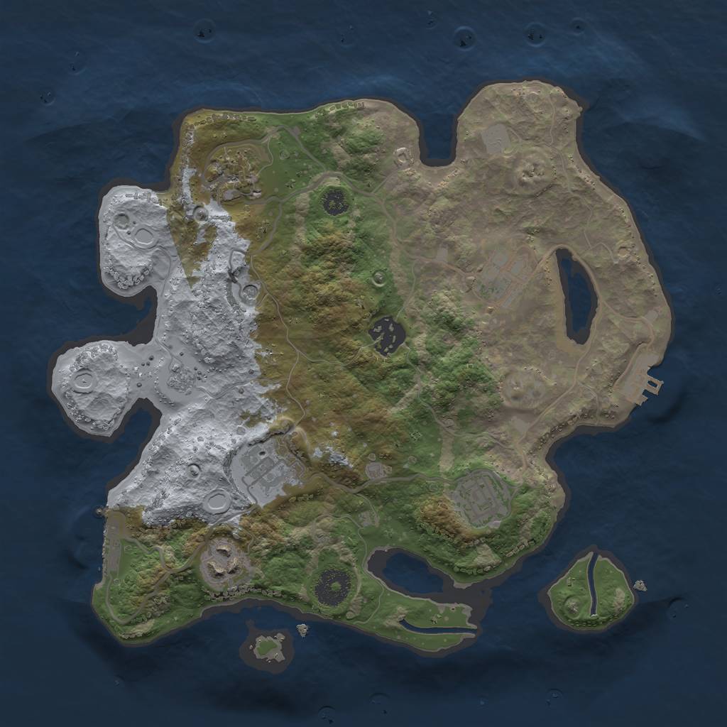 Rust Map: Procedural Map, Size: 3000, Seed: 569172426, 15 Monuments