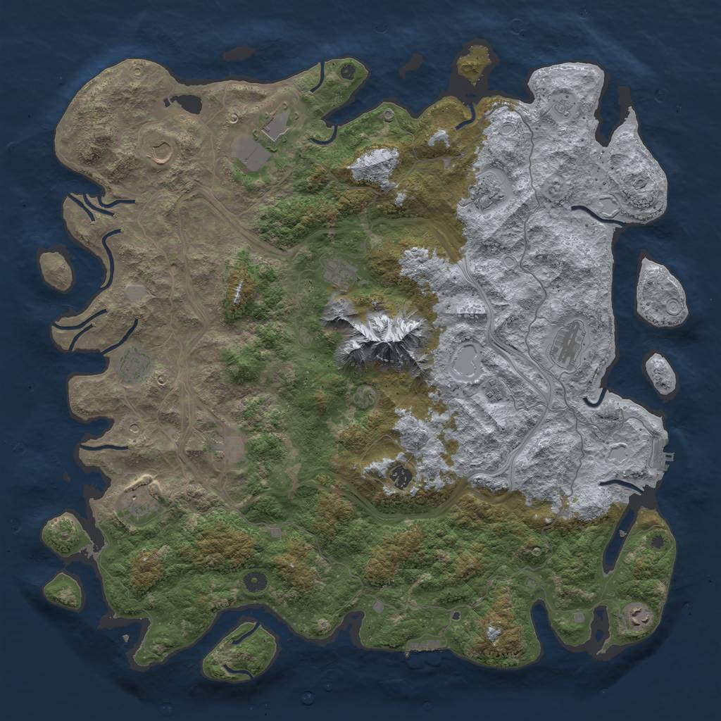 Rust Map: Procedural Map, Size: 5000, Seed: 917446388, 20 Monuments