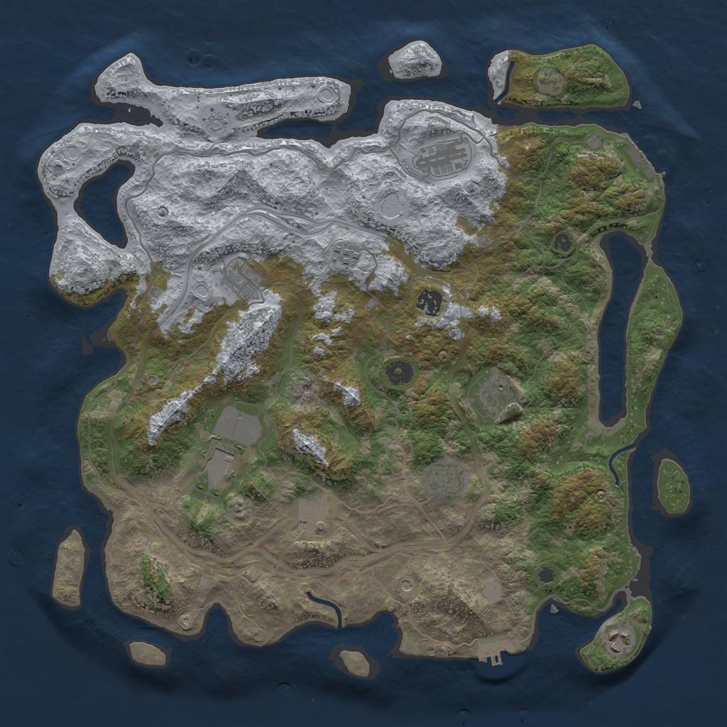 Rust Map: Procedural Map, Size: 4250, Seed: 4798091, 18 Monuments