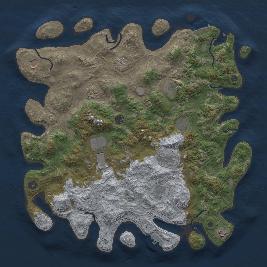 Rust Map: Procedural Map, Size: 4300, Seed: 27764, 19 Monuments