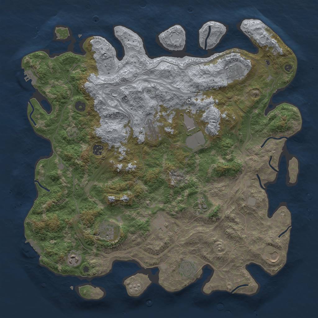 Rust Map: Procedural Map, Size: 4400, Seed: 55533672, 20 Monuments