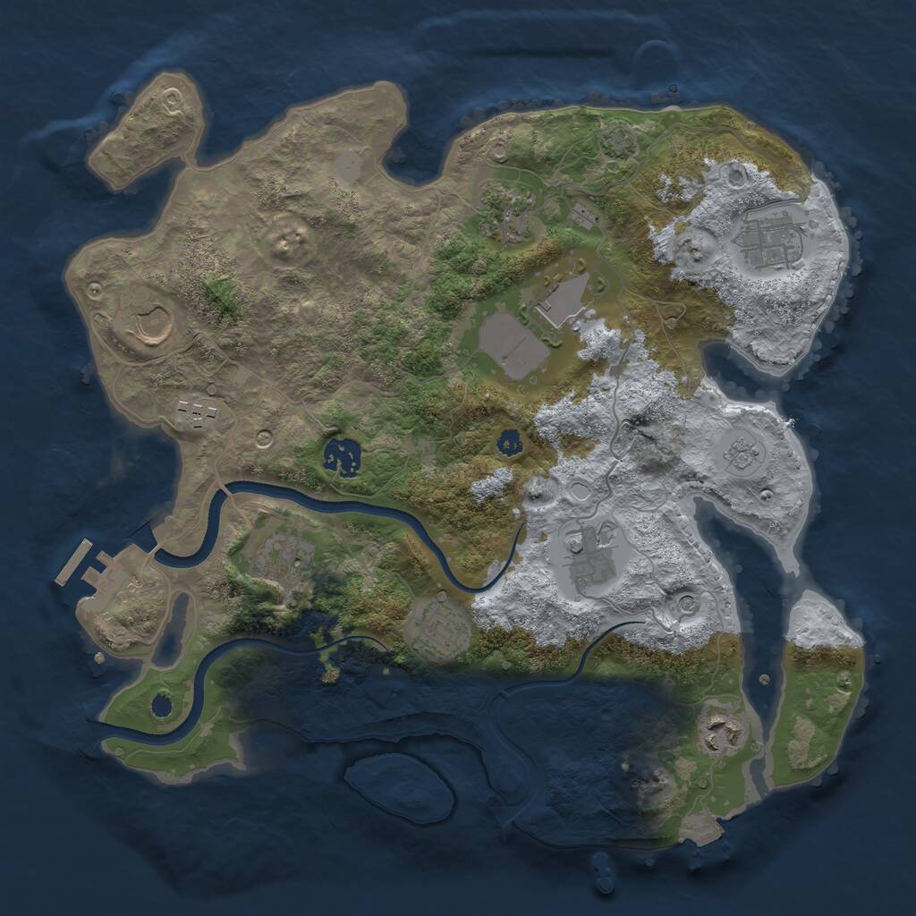 Rust Map: Procedural Map, Size: 3500, Seed: 1499238961, 15 Monuments