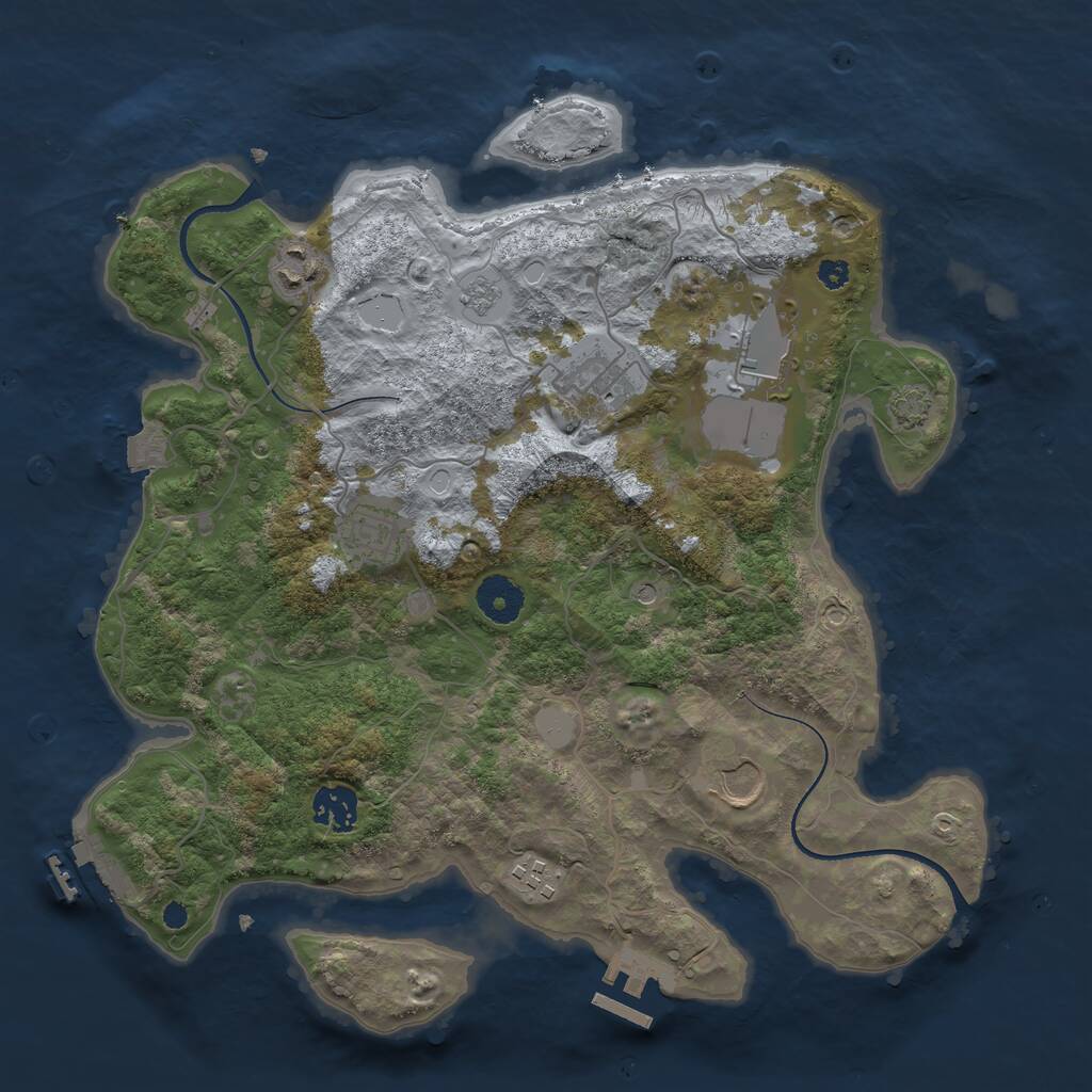 Rust Map: Procedural Map, Size: 3500, Seed: 29483, 13 Monuments