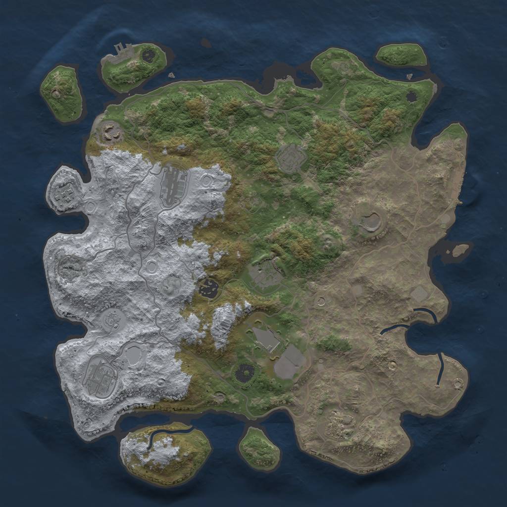 Rust Map: Procedural Map, Size: 4003, Seed: 11526, 19 Monuments