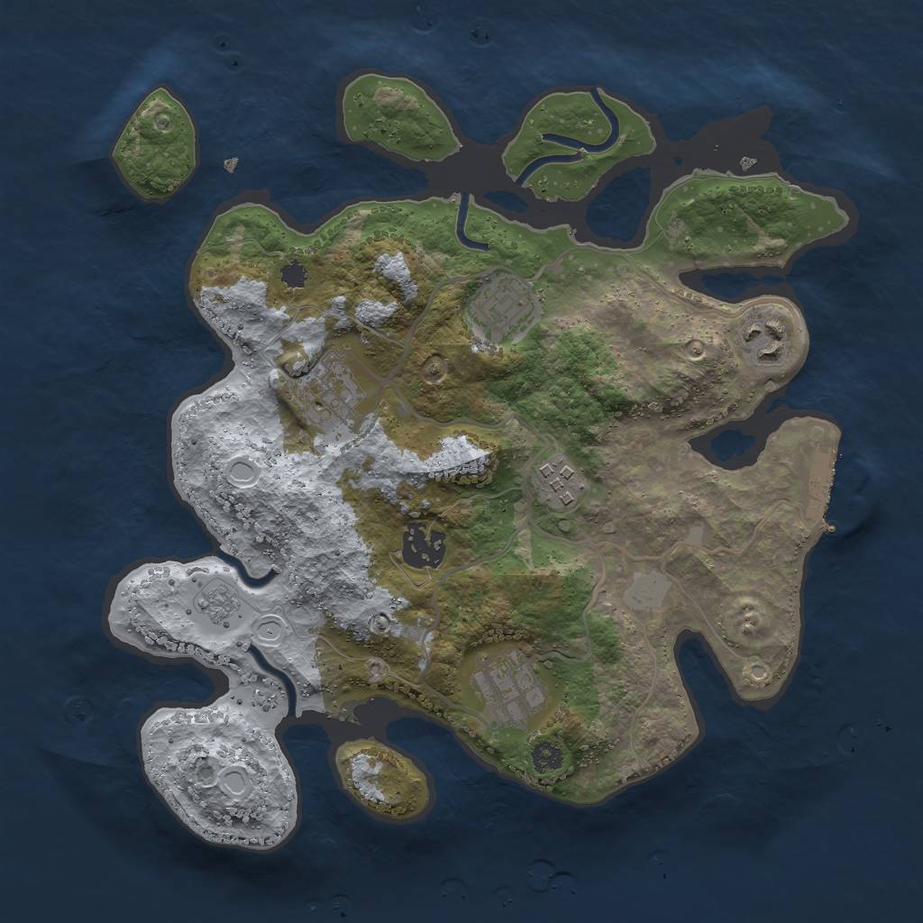 Rust Map: Procedural Map, Size: 3000, Seed: 134, 13 Monuments
