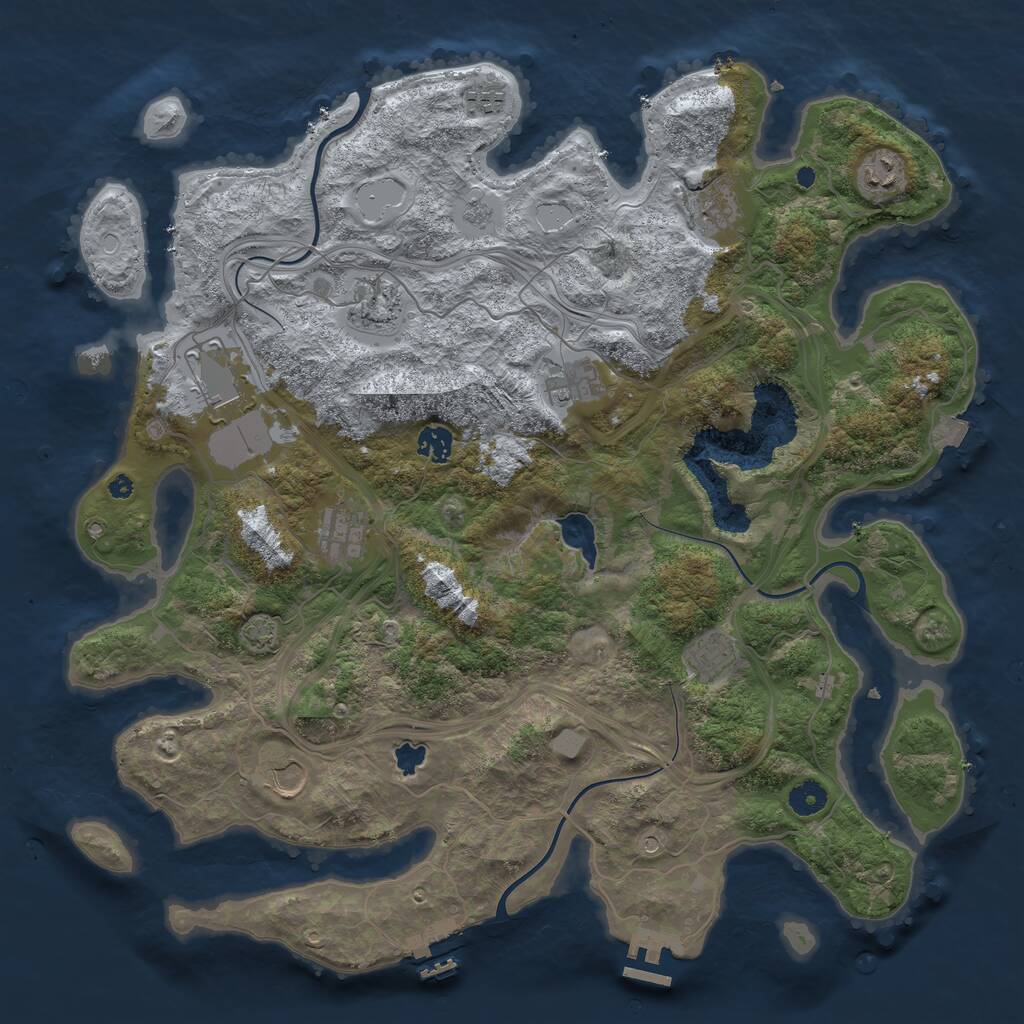 Rust Map: Procedural Map, Size: 4252, Seed: 22, 16 Monuments