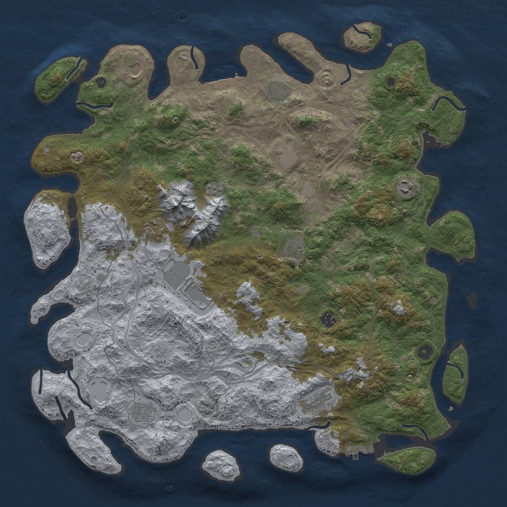 Rust Map: Procedural Map, Size: 5000, Seed: 21692, 20 Monuments