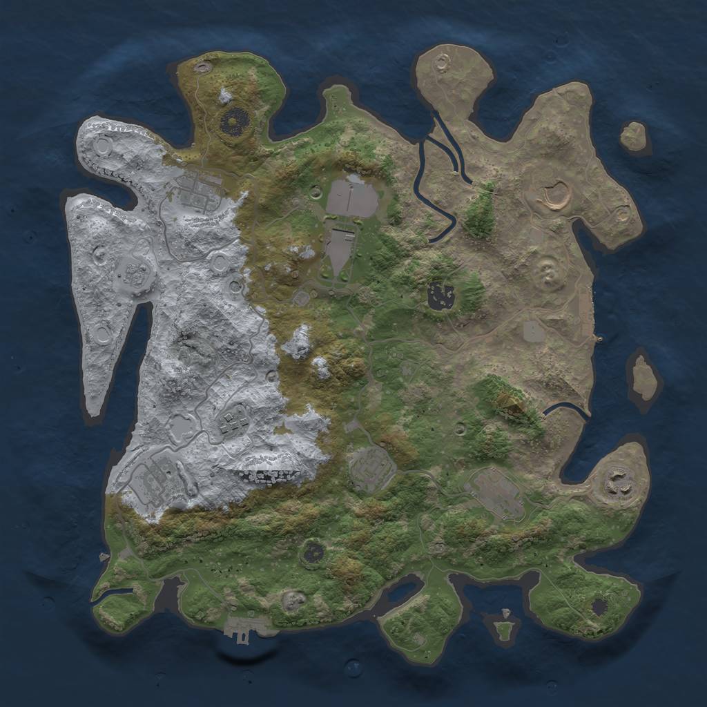 Rust Map: Procedural Map, Size: 3650, Seed: 1114662272, 18 Monuments