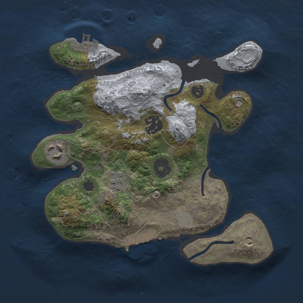 Rust Map: Procedural Map, Size: 2450, Seed: 1199370130, 10 Monuments