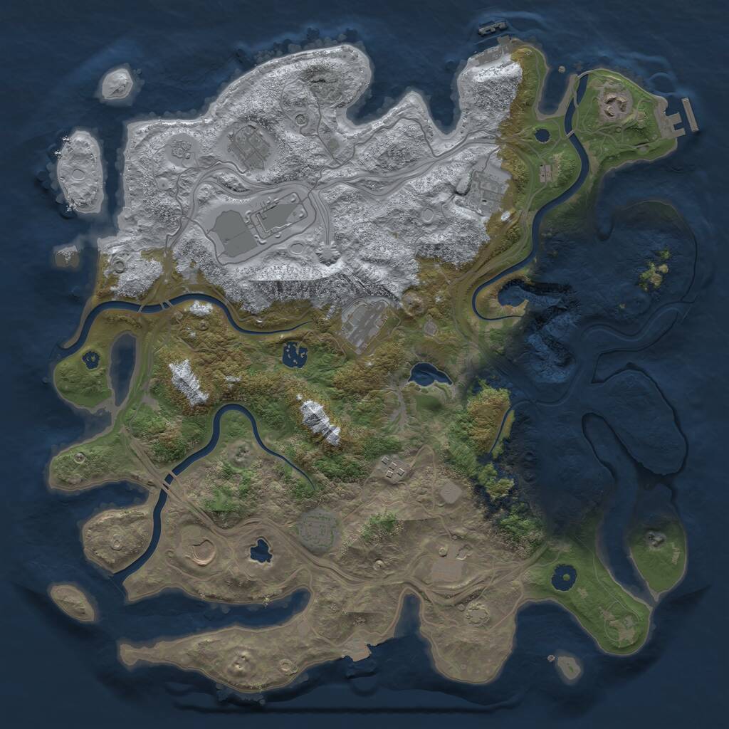 Rust Map: Procedural Map, Size: 4253, Seed: 22, 16 Monuments