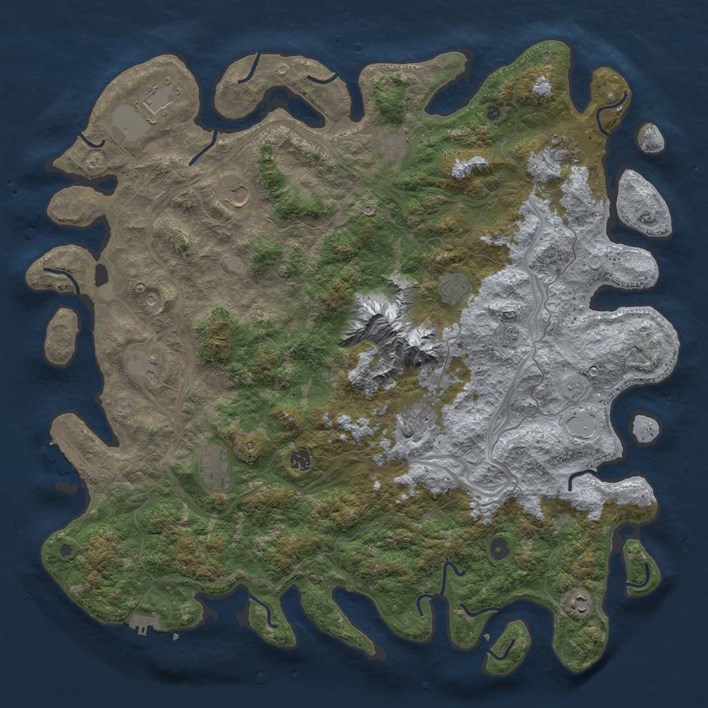 Rust Map: Procedural Map, Size: 5100, Seed: 621621621, 20 Monuments