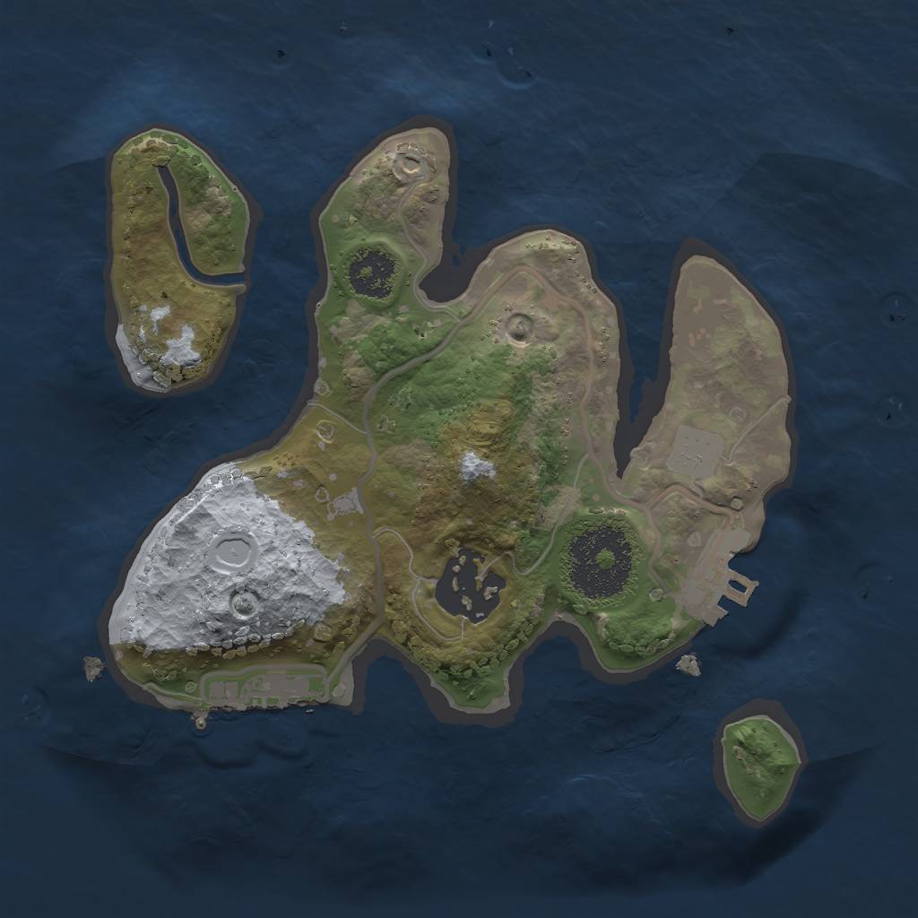 Rust Map: Procedural Map, Size: 2000, Seed: 540226825, 8 Monuments