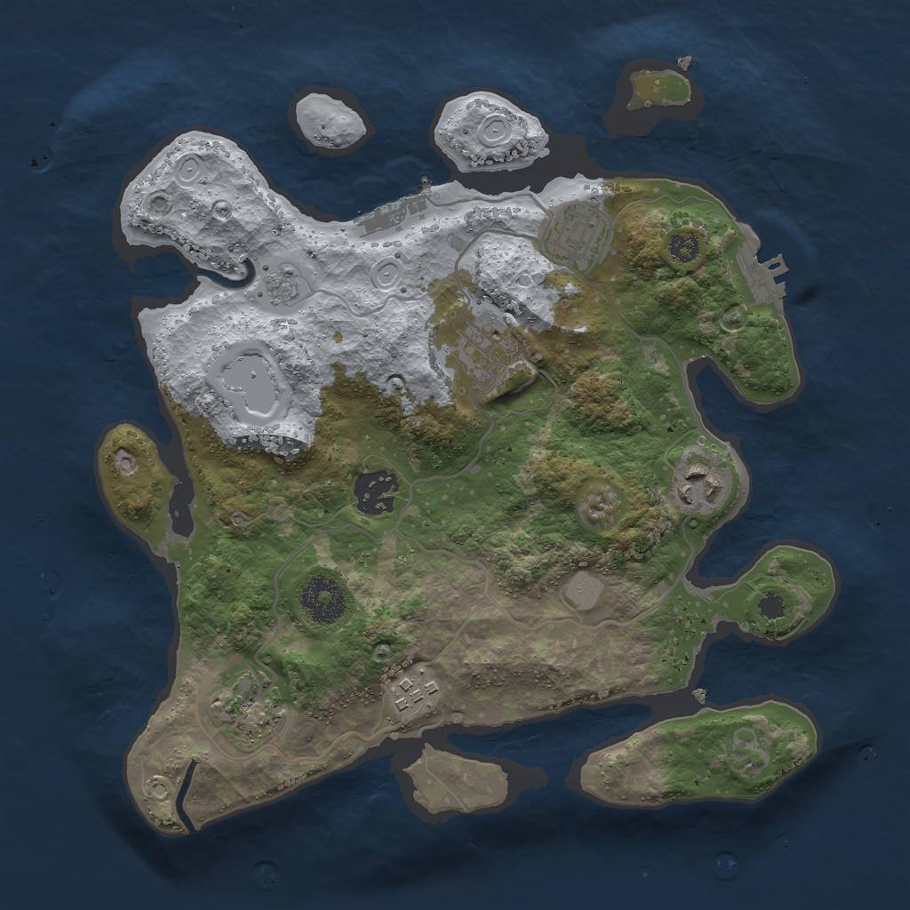 Rust Map: Procedural Map, Size: 3000, Seed: 1721081044, 14 Monuments
