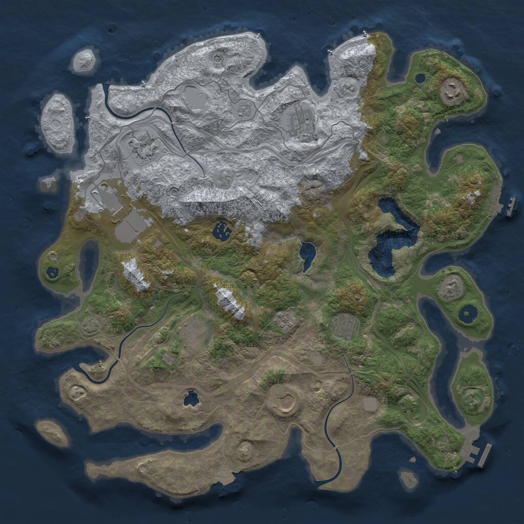 Rust Map: Procedural Map, Size: 4254, Seed: 22, 15 Monuments
