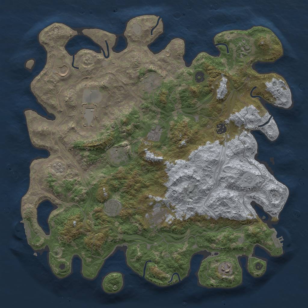 Rust Map: Procedural Map, Size: 4250, Seed: 1313661907, 20 Monuments