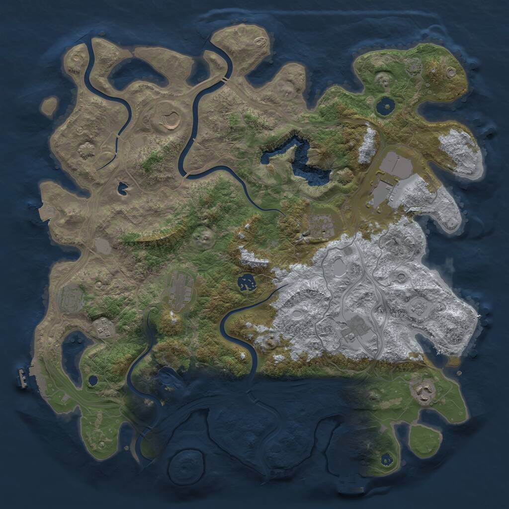 Rust Map: Procedural Map, Size: 4250, Seed: 1313661907, 15 Monuments