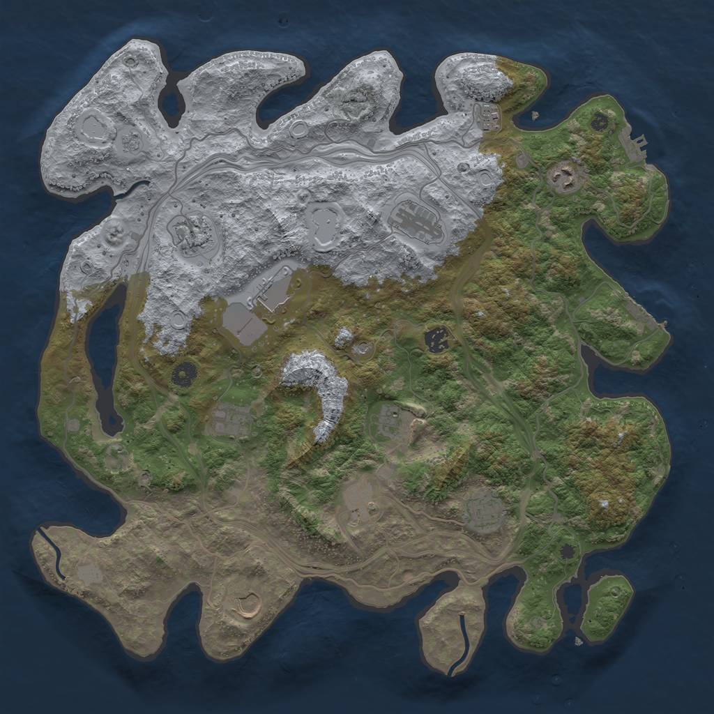 Rust Map: Procedural Map, Size: 4253, Seed: 2010, 20 Monuments