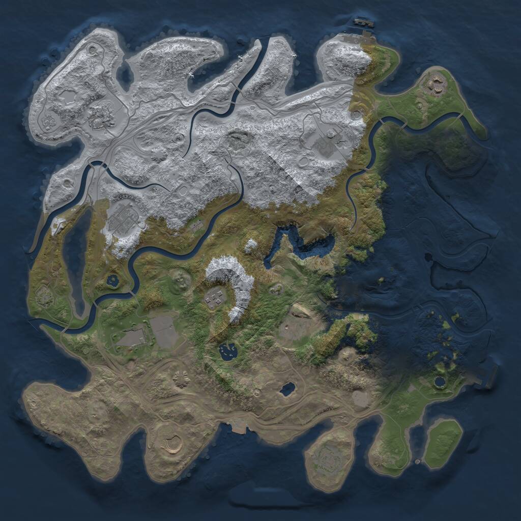 Rust Map: Procedural Map, Size: 4253, Seed: 2010, 16 Monuments