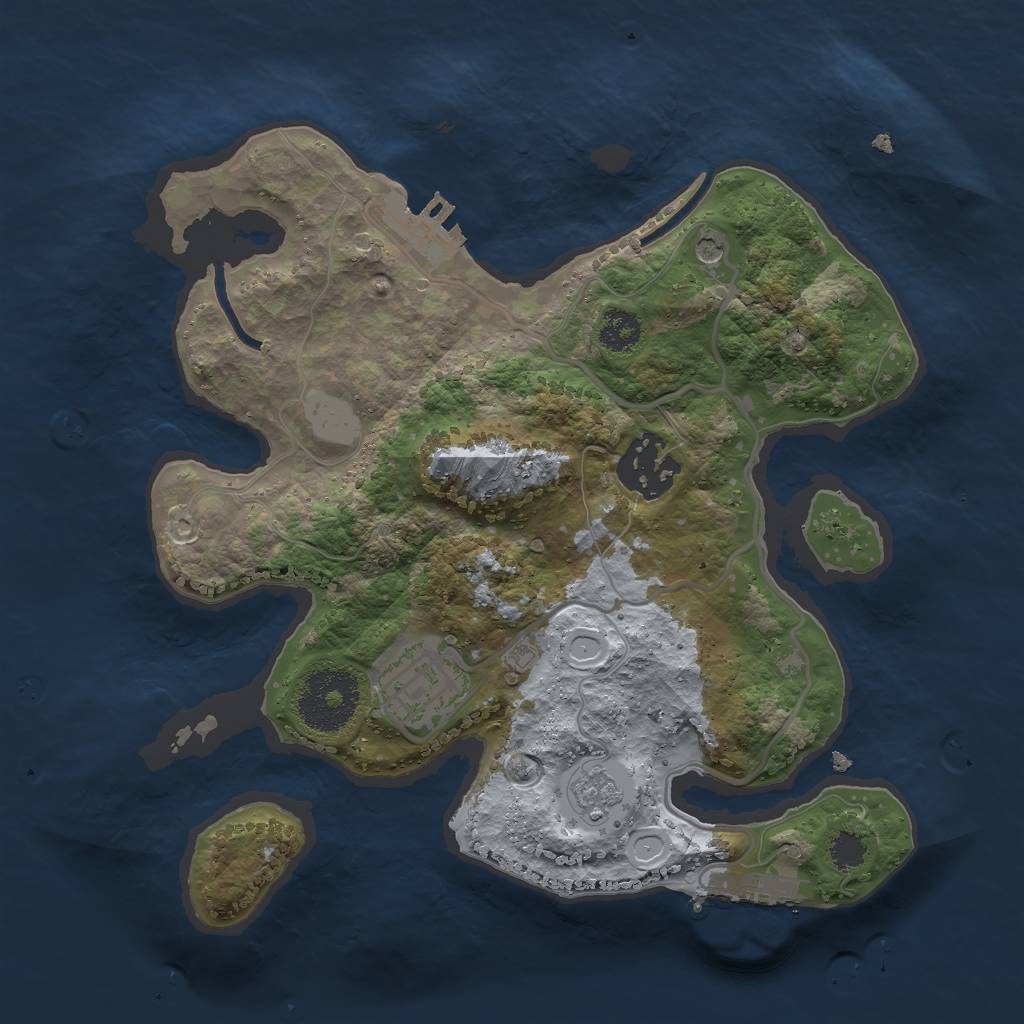 Rust Map: Procedural Map, Size: 2500, Seed: 32636, 11 Monuments