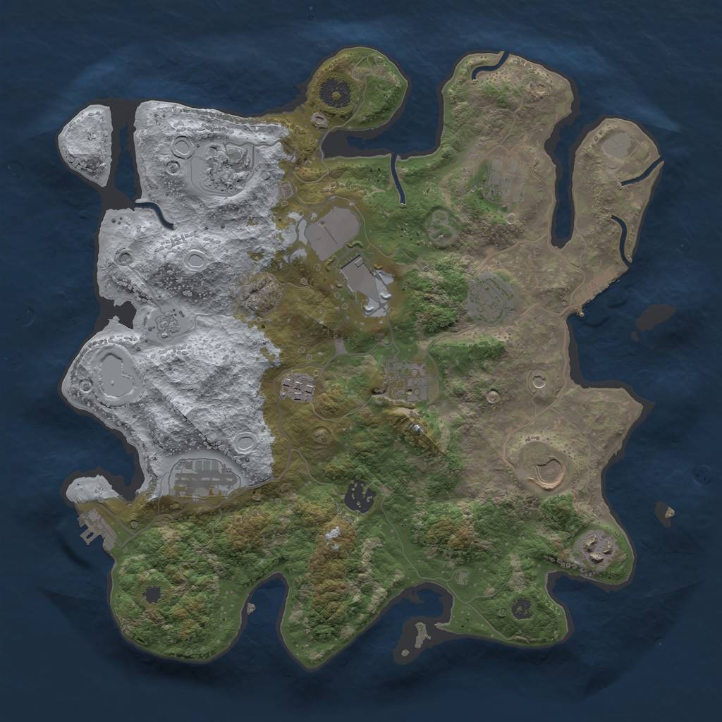 Rust Map: Procedural Map, Size: 3500, Seed: 32281, 19 Monuments