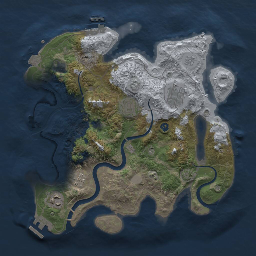 Rust Map: Procedural Map, Size: 3000, Seed: 62948444, 10 Monuments