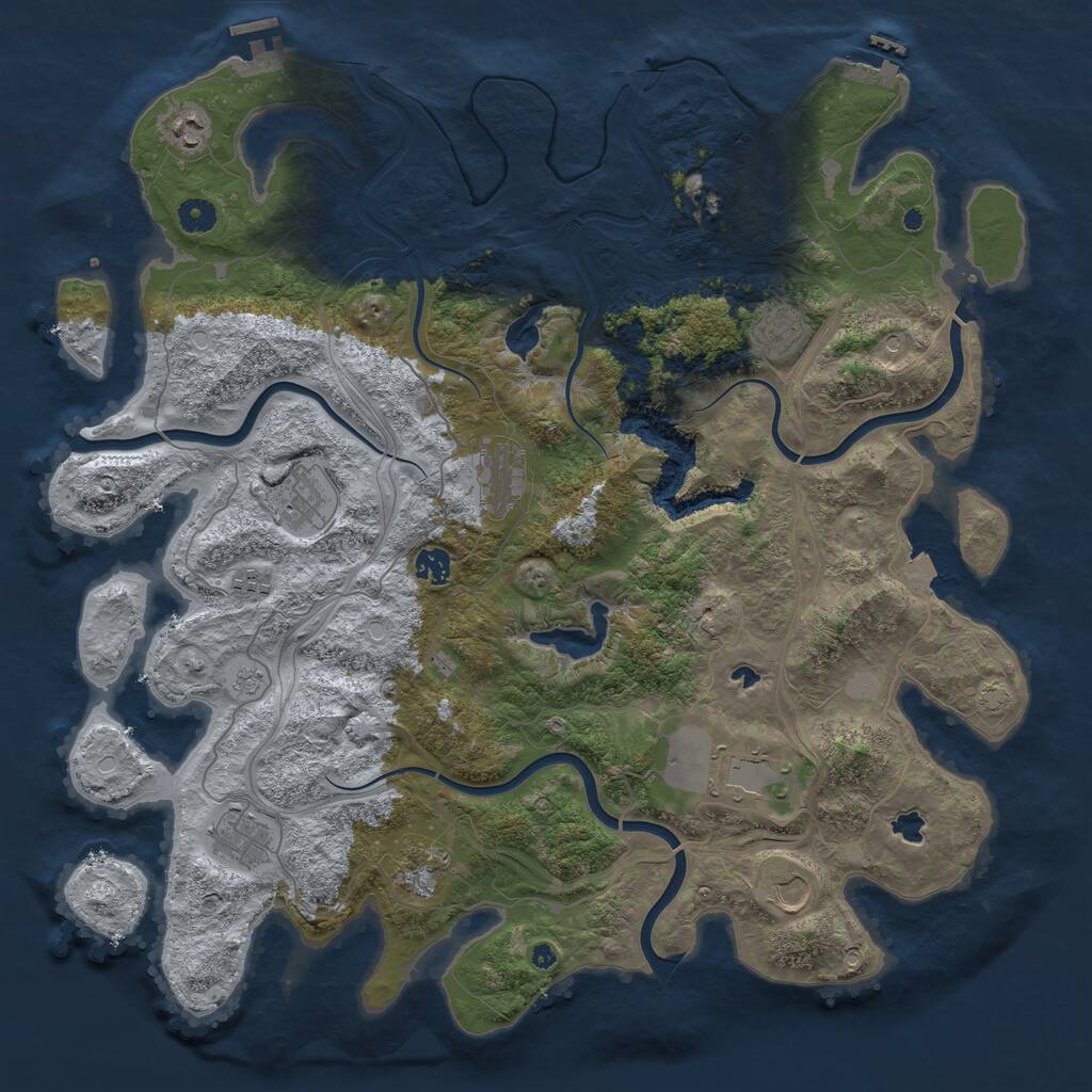 Rust Map: Procedural Map, Size: 4500, Seed: 82143718, 16 Monuments