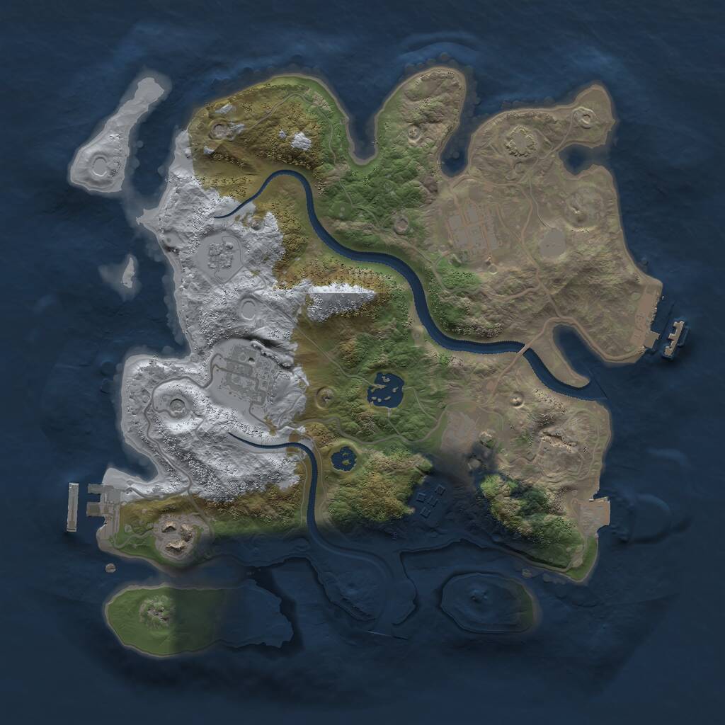 Rust Map: Procedural Map, Size: 3000, Seed: 1342069, 12 Monuments