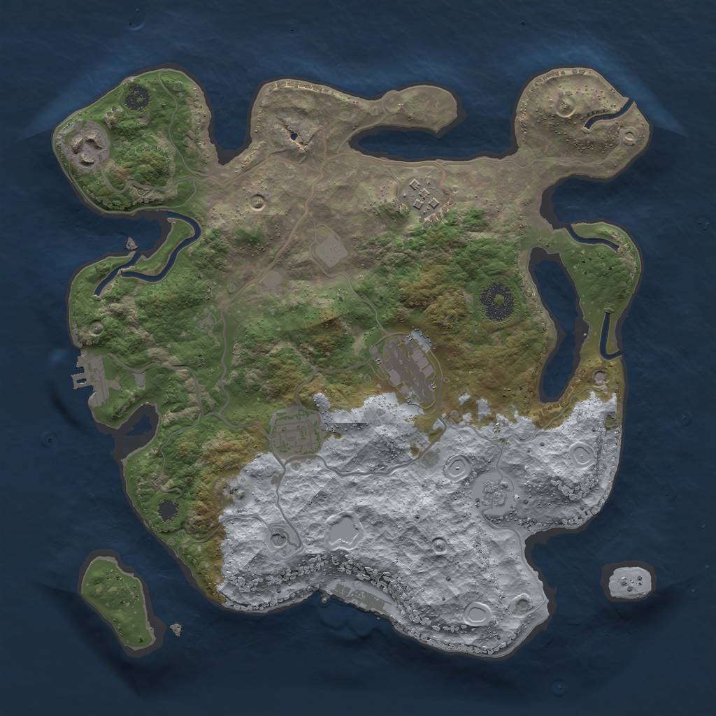 Rust Map: Procedural Map, Size: 3000, Seed: 22868, 13 Monuments