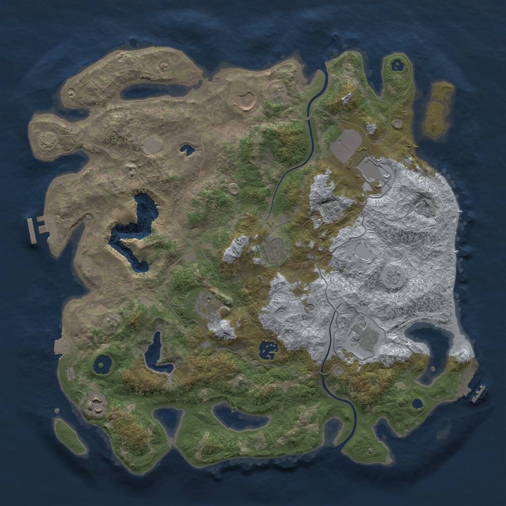 Rust Map: Procedural Map, Size: 4000, Seed: 157103, 14 Monuments