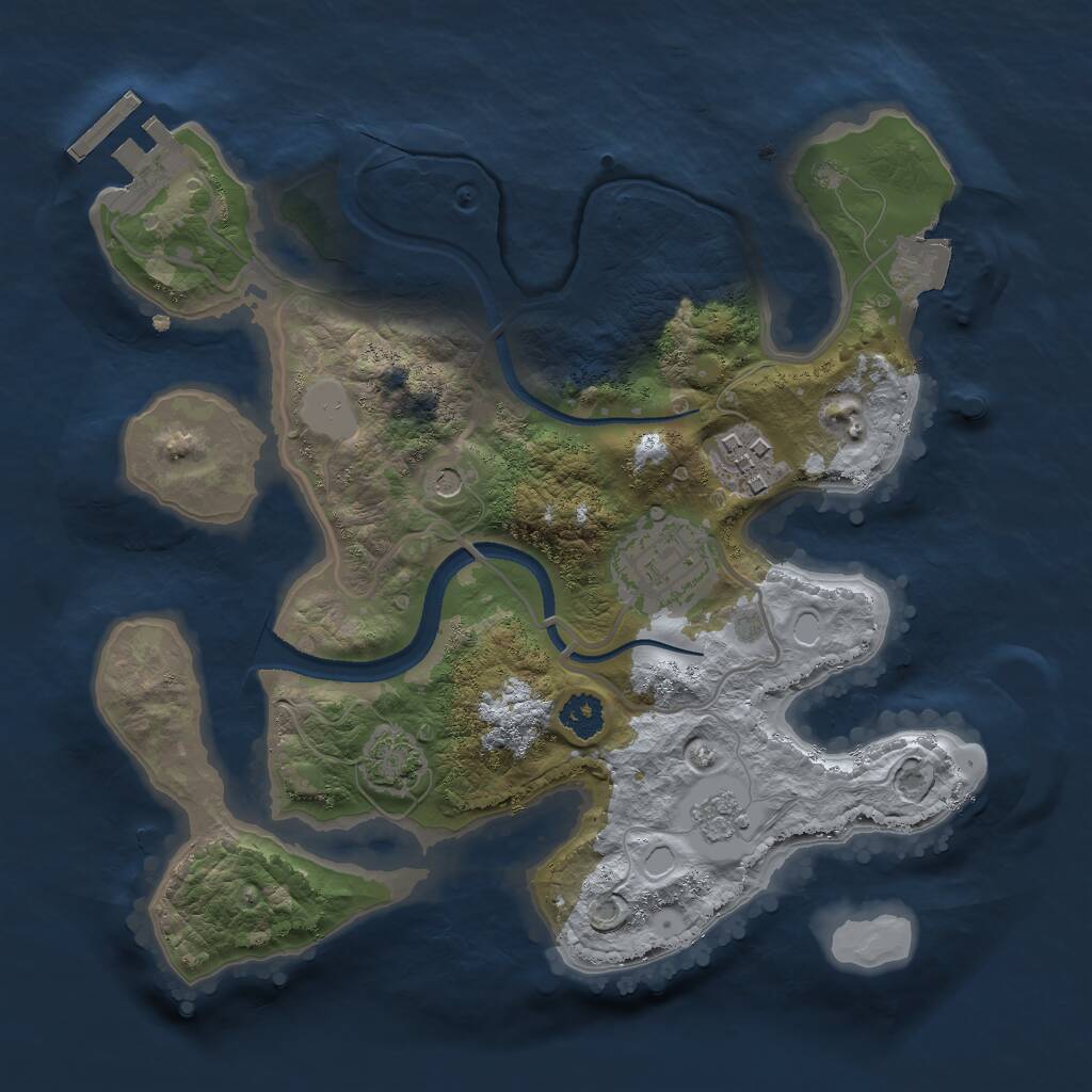Rust Map: Procedural Map, Size: 2500, Seed: 42069975, 7 Monuments