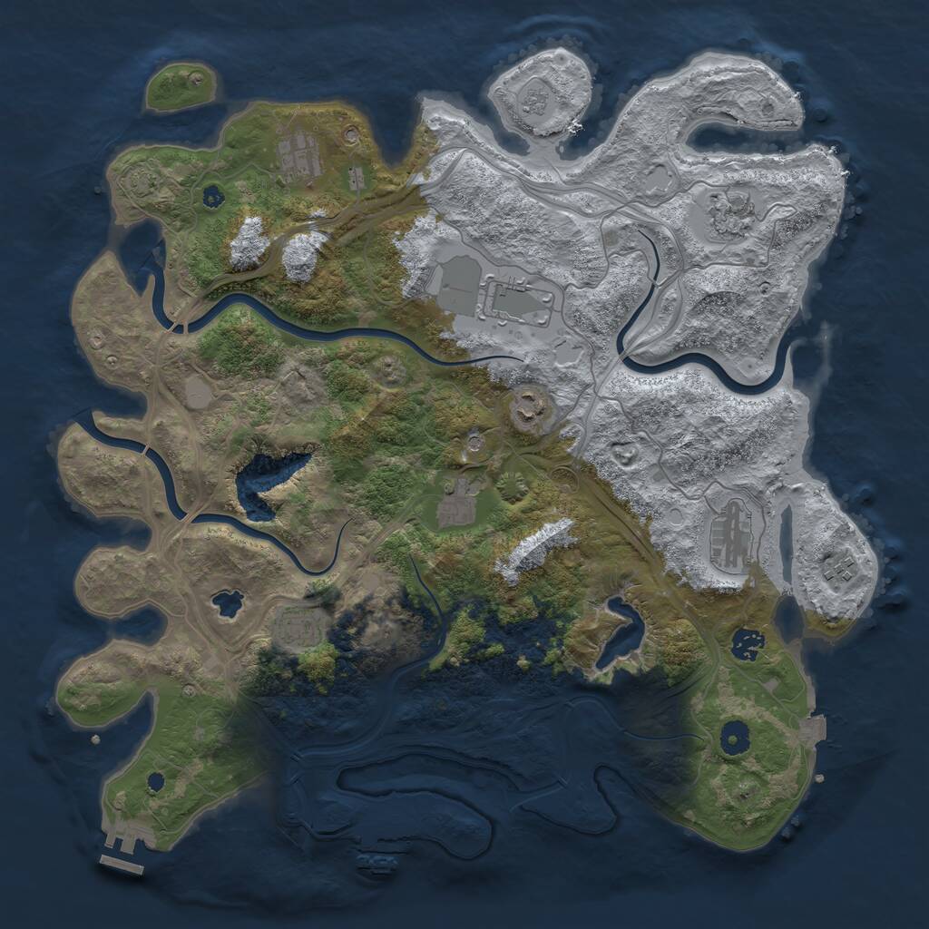 Rust Map: Procedural Map, Size: 4250, Seed: 1724694167, 15 Monuments