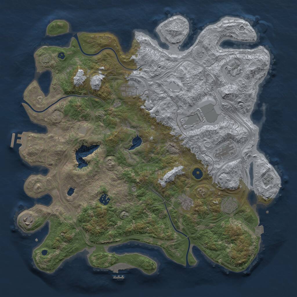Rust Map: Procedural Map, Size: 4250, Seed: 1724694167, 15 Monuments