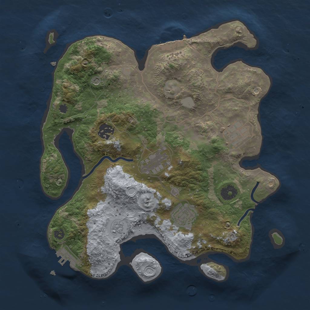 Rust Map: Procedural Map, Size: 3000, Seed: 35612, 13 Monuments