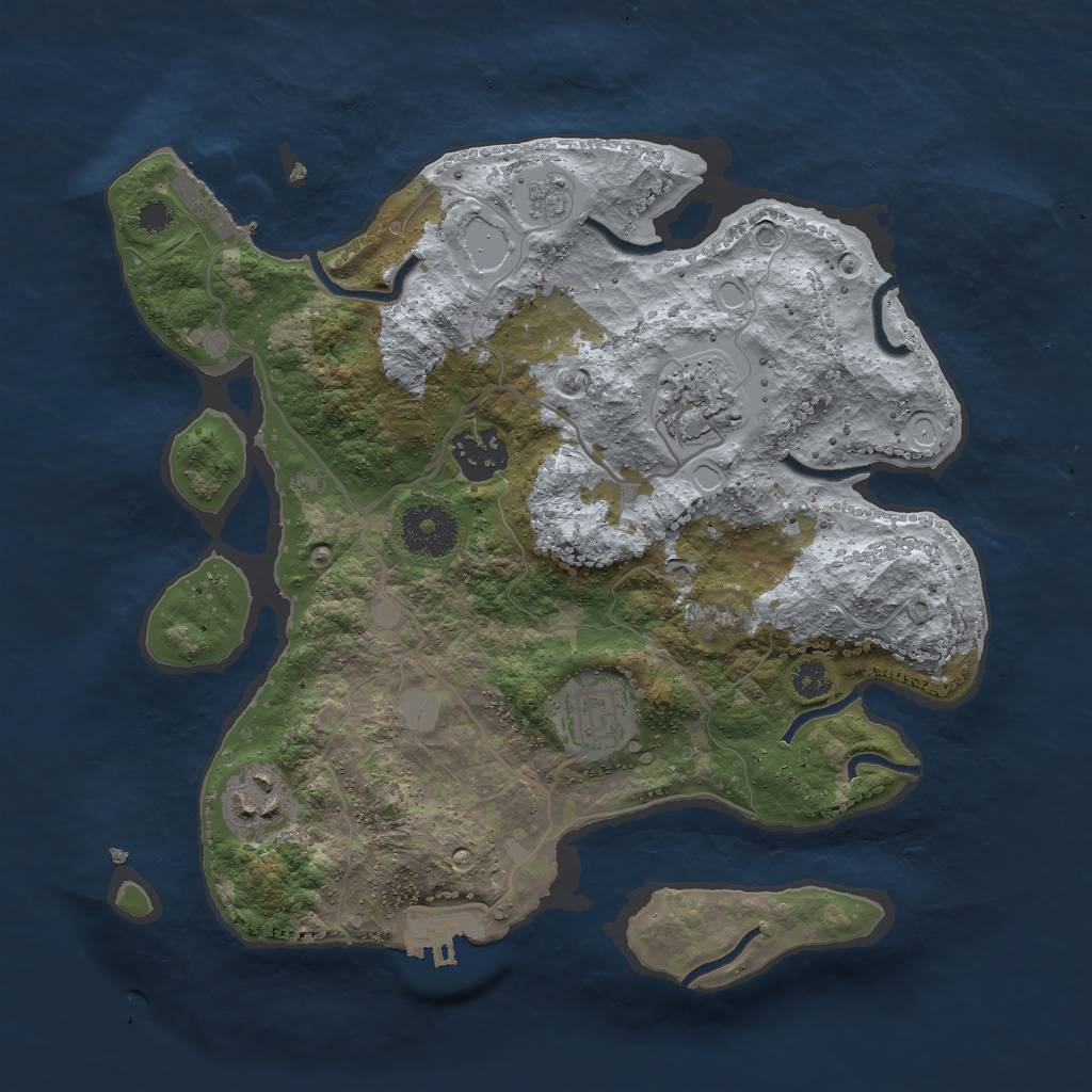 Rust Map: Procedural Map, Size: 3000, Seed: 20286, 12 Monuments