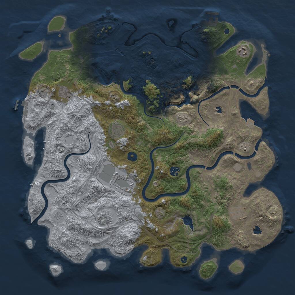 Rust Map: Procedural Map, Size: 4500, Seed: 754645748, 14 Monuments