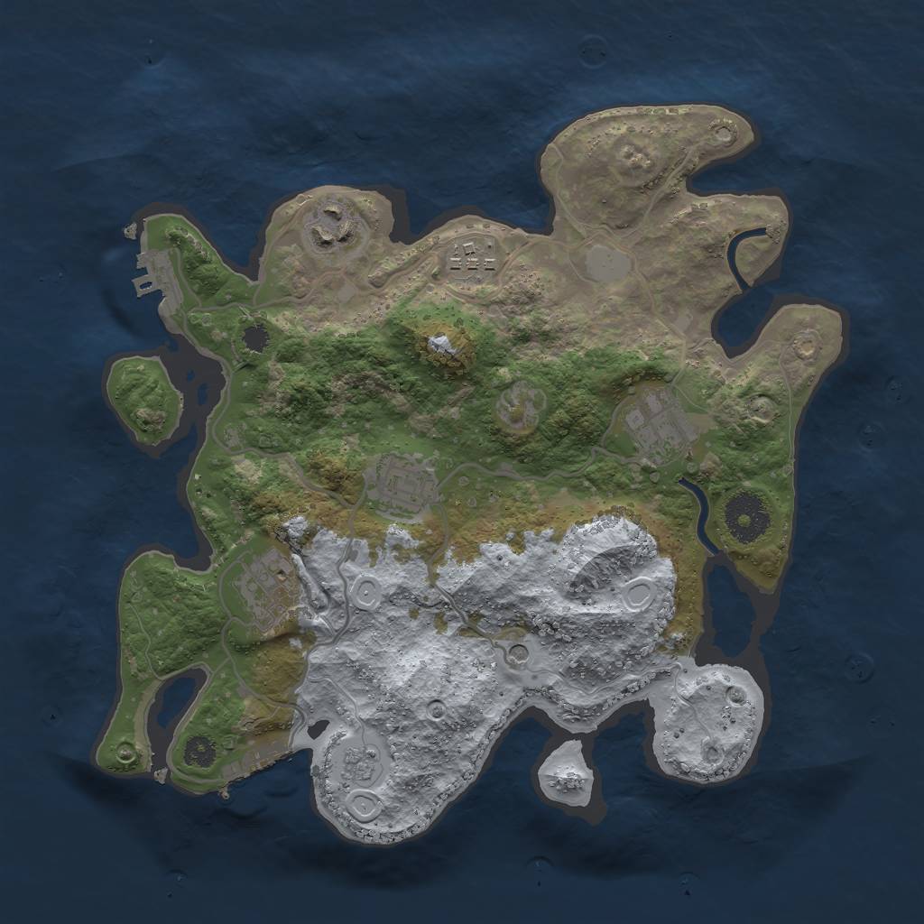 Rust Map: Procedural Map, Size: 3000, Seed: 8514603, 14 Monuments