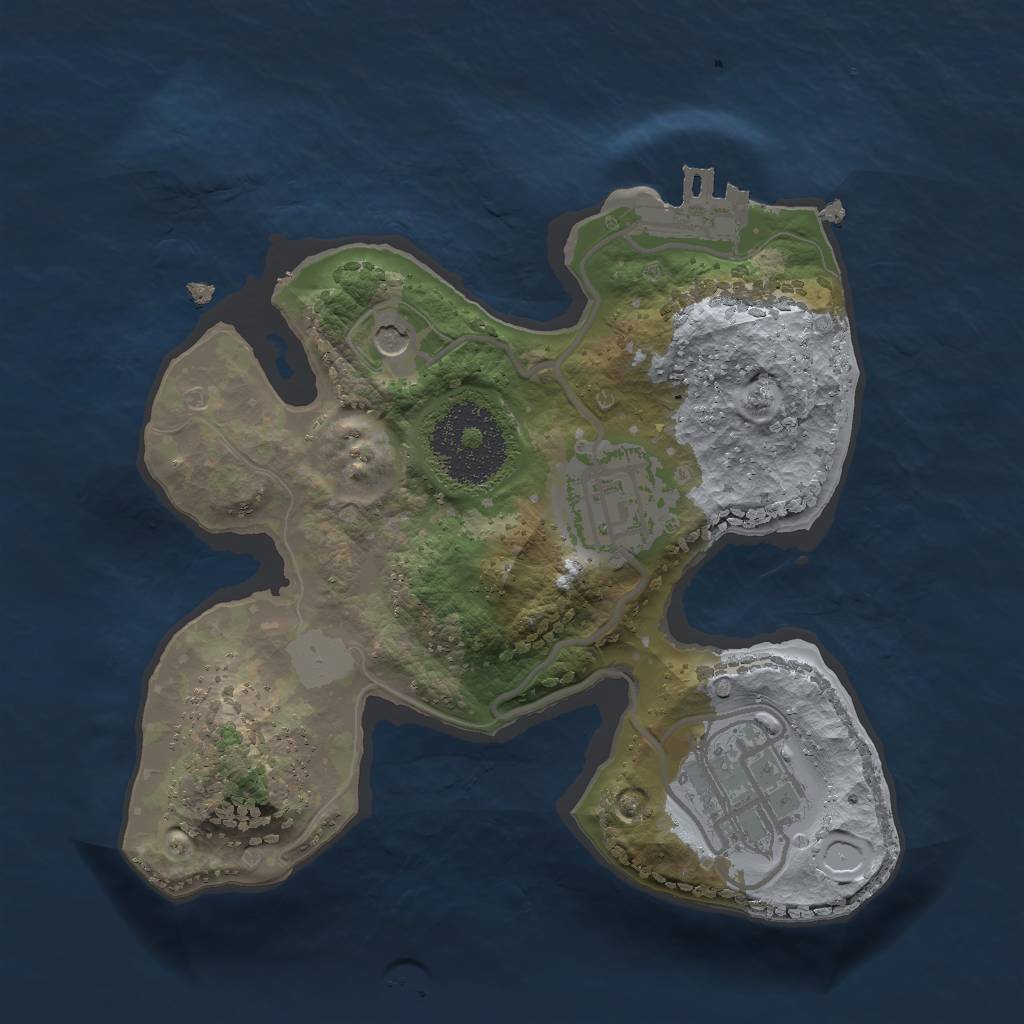 Rust Map: Procedural Map, Size: 2000, Seed: 55555555, 9 Monuments