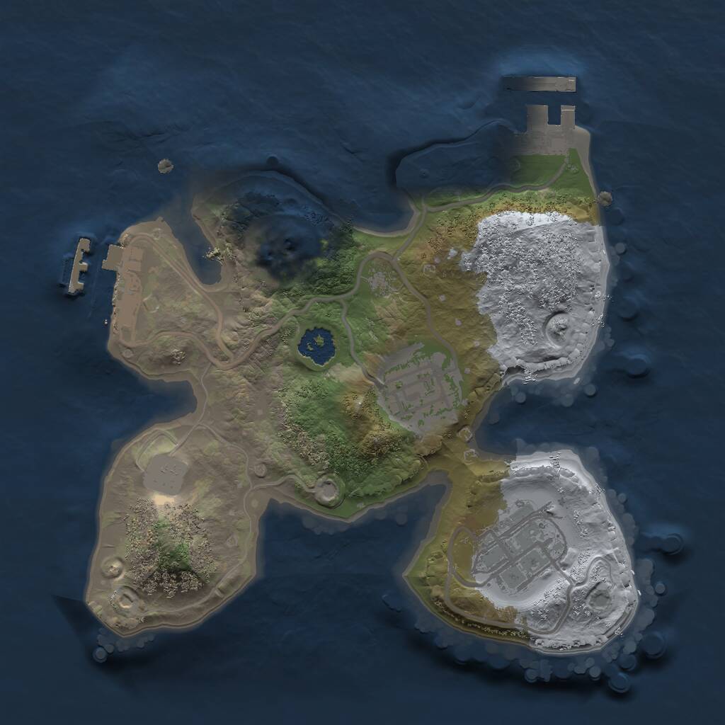 Rust Map: Procedural Map, Size: 2000, Seed: 55555555, 5 Monuments