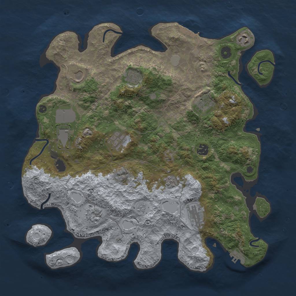 Rust Map: Procedural Map, Size: 3872, Seed: 941, 19 Monuments