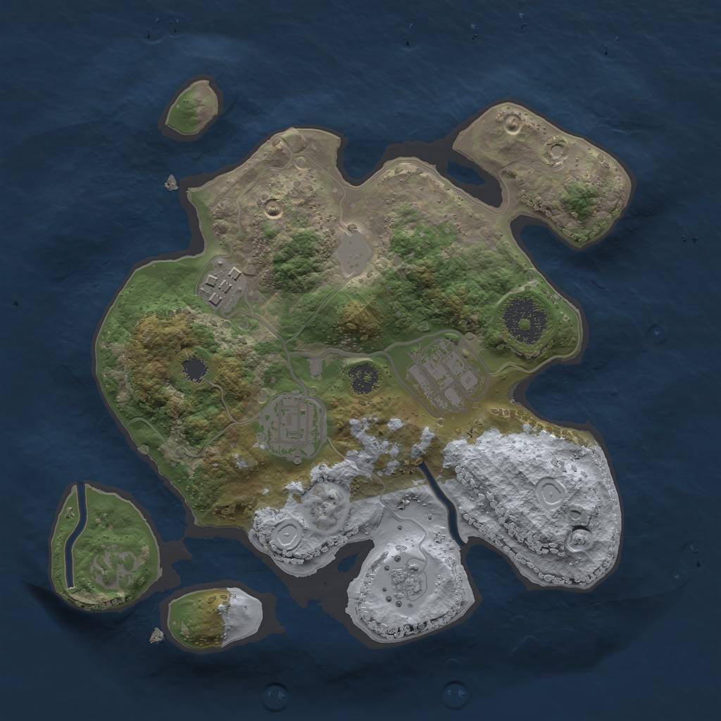 Rust Map: Procedural Map, Size: 2500, Seed: 15689, 9 Monuments