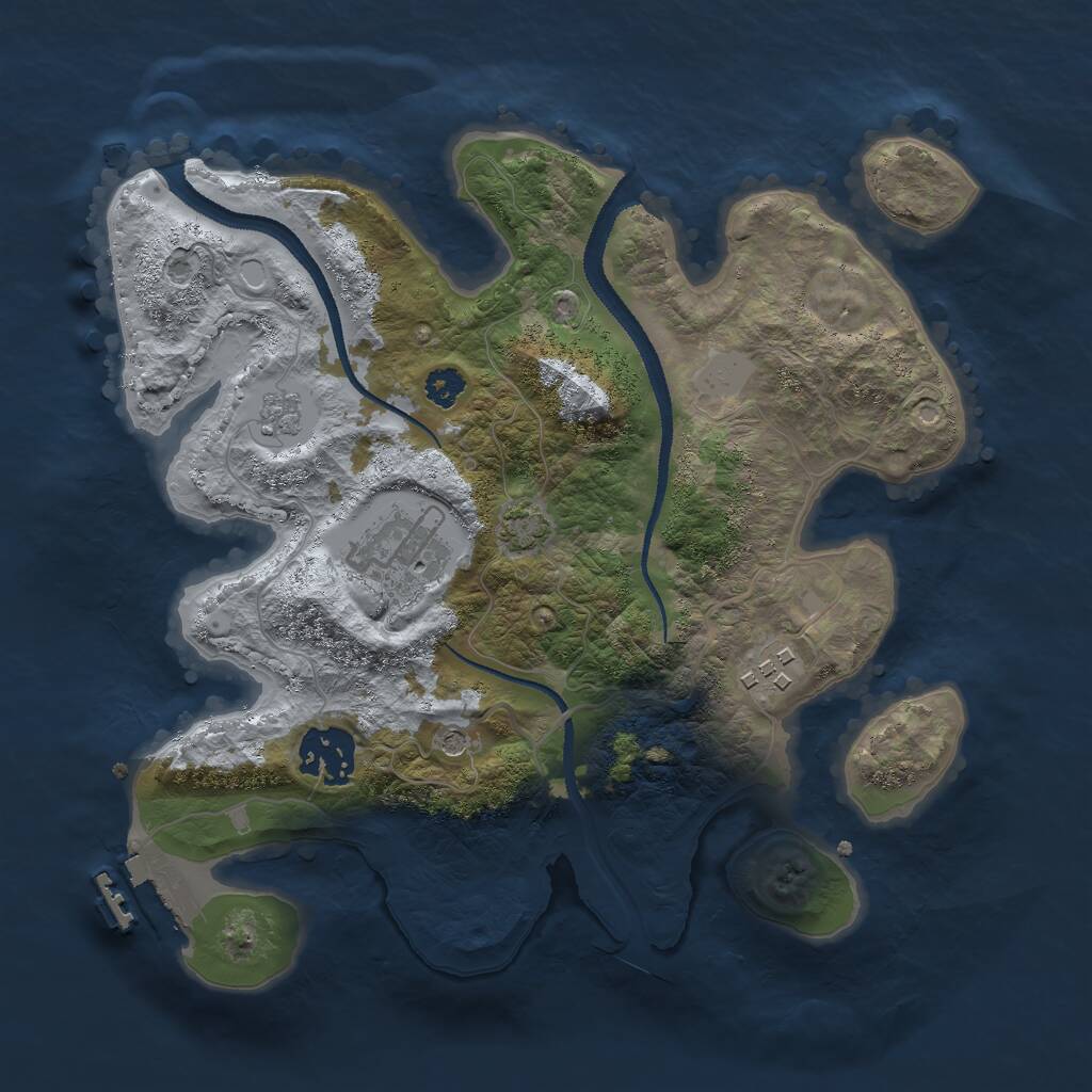 Rust Map: Procedural Map, Size: 2800, Seed: 2547, 8 Monuments