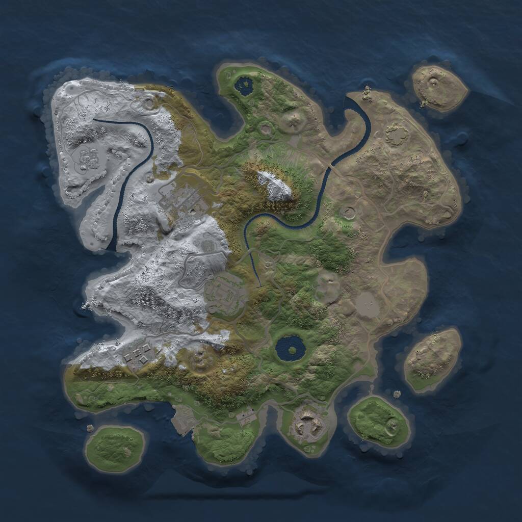 Rust Map: Procedural Map, Size: 2800, Seed: 2547, 8 Monuments