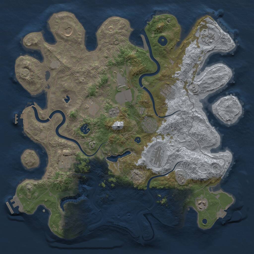 Rust Map: Procedural Map, Size: 4000, Seed: 232117412, 17 Monuments