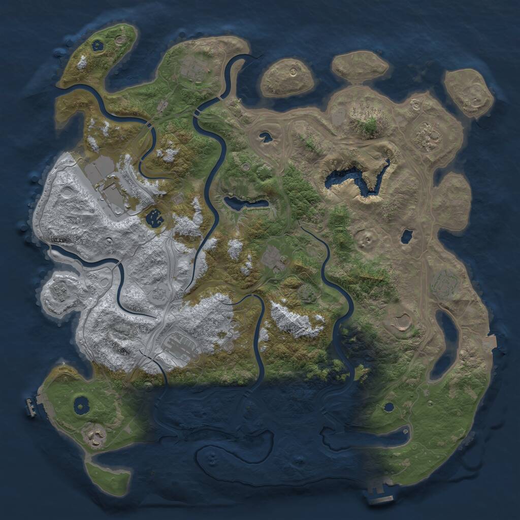 Rust Map: Procedural Map, Size: 4500, Seed: 66969, 16 Monuments