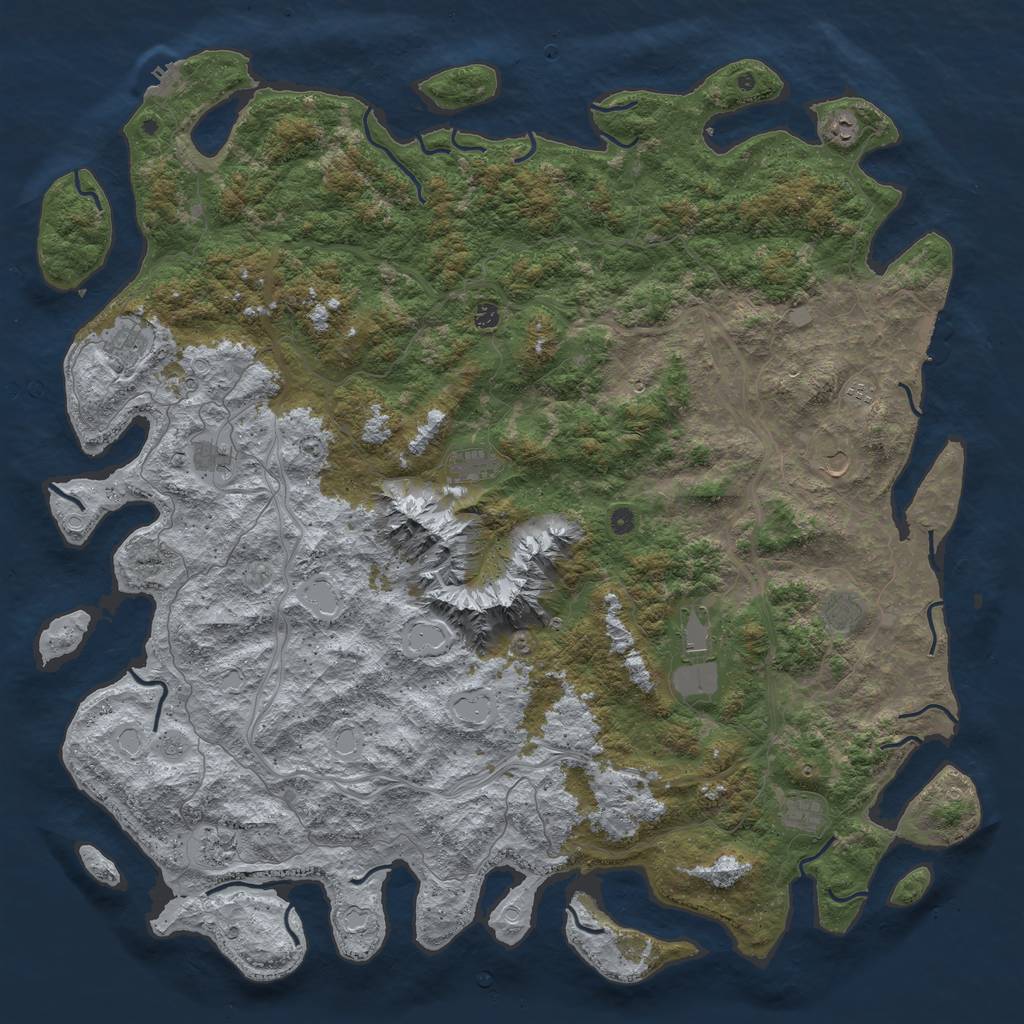 Rust Map: Procedural Map, Size: 6000, Seed: 831945296, 20 Monuments