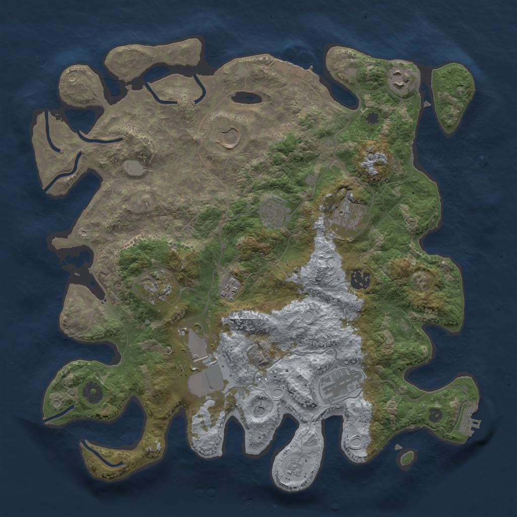 Rust Map: Procedural Map, Size: 3750, Seed: 1084755467, 18 Monuments