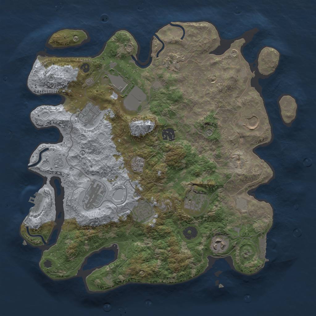 Rust Map: Procedural Map, Size: 3500, Seed: 2306878, 19 Monuments