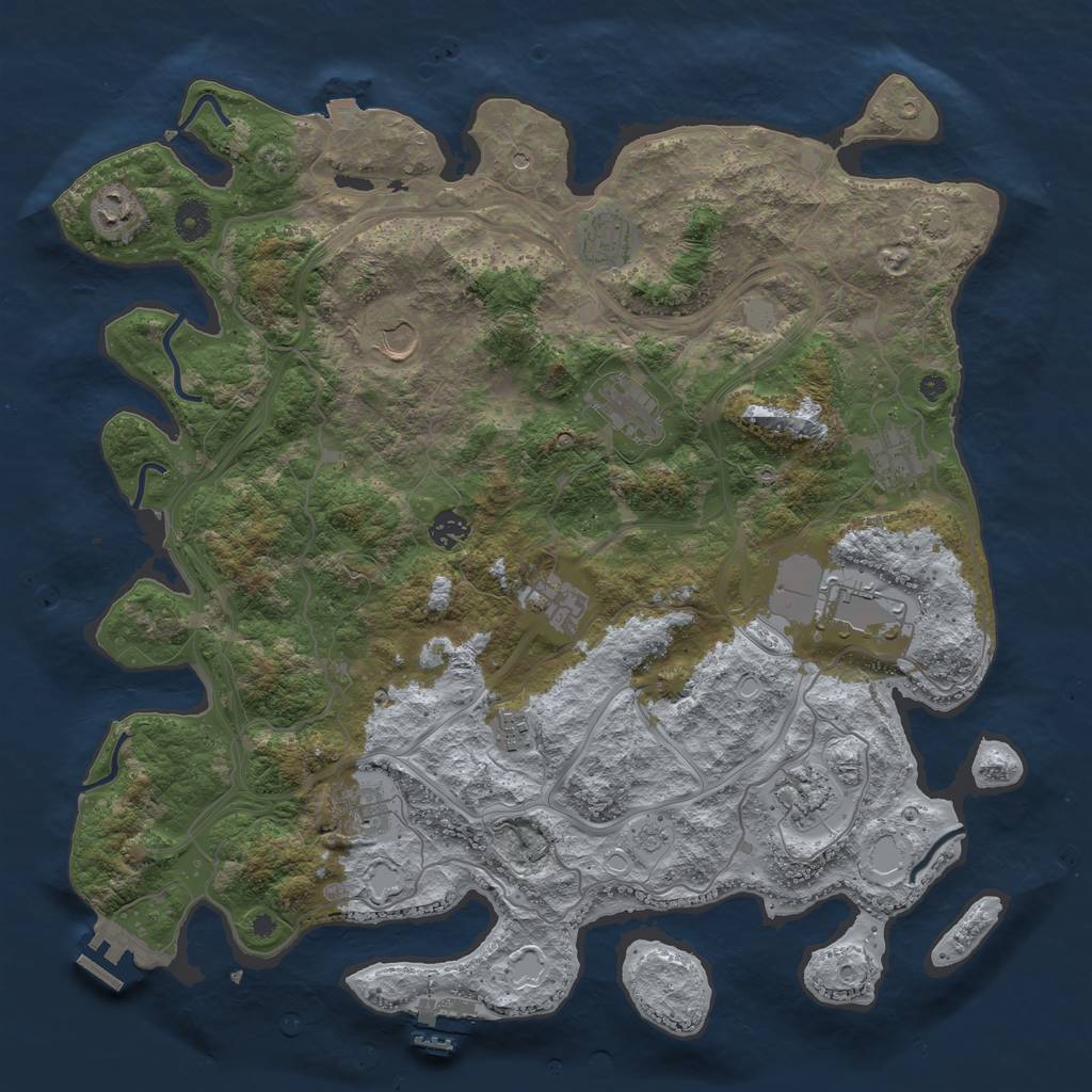 Rust Map: Procedural Map, Size: 4250, Seed: 708599728, 19 Monuments