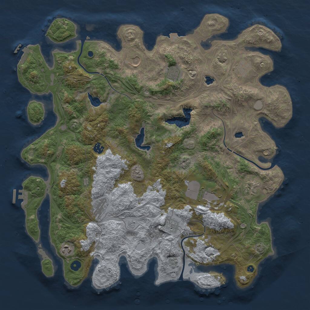 Rust Map: Procedural Map, Size: 4500, Seed: 504110573, 16 Monuments