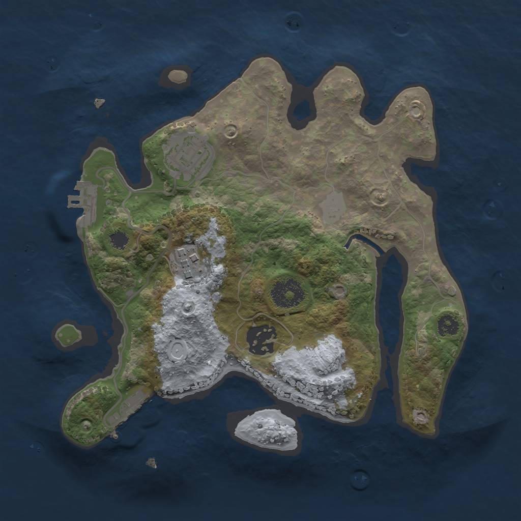 Rust Map: Procedural Map, Size: 2500, Seed: 683, 10 Monuments